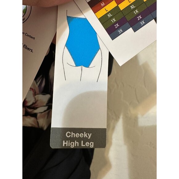 Tropical Floral Deep V neck Once Piece Swimsuit size XL Cheeky High Leg Travel - Picture 3 of 14